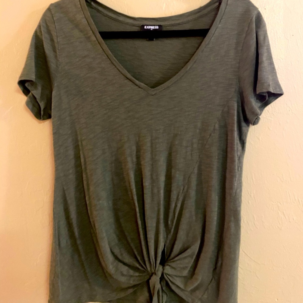 Green Tie-Front Tee